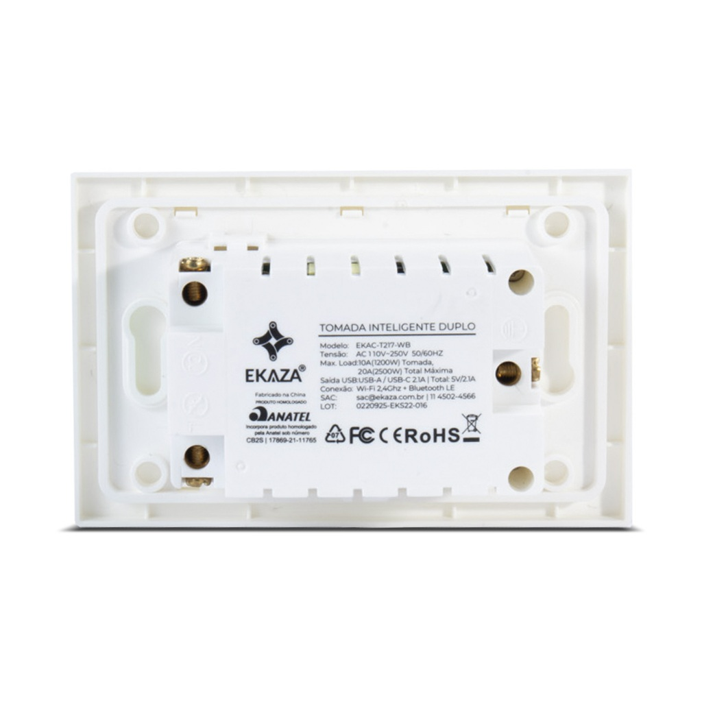 Tomada Dupla Inteligente USB Wifi Bivolt 10a Automação Alexa Google