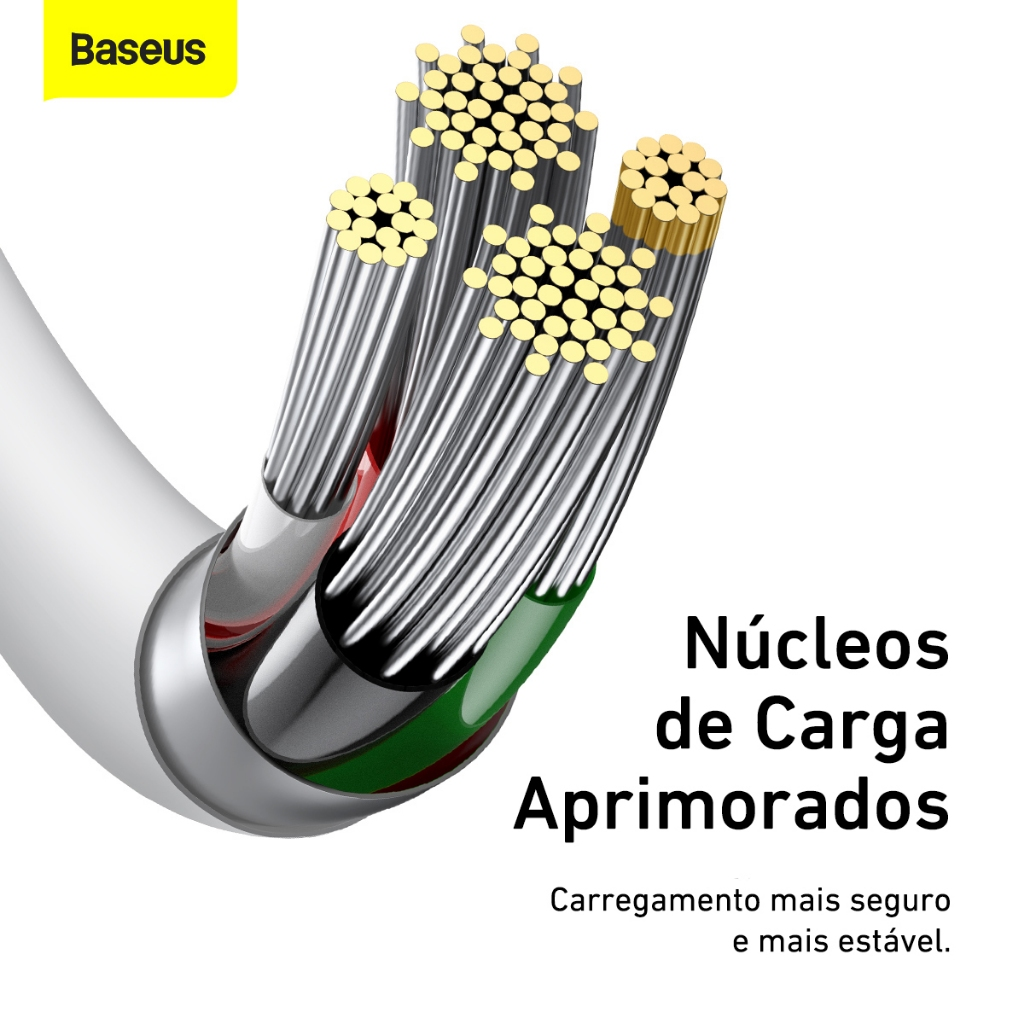 Baseus Cabo Usb P/ Lightning iPhone 2.4a 480Mbps Rápido 1m