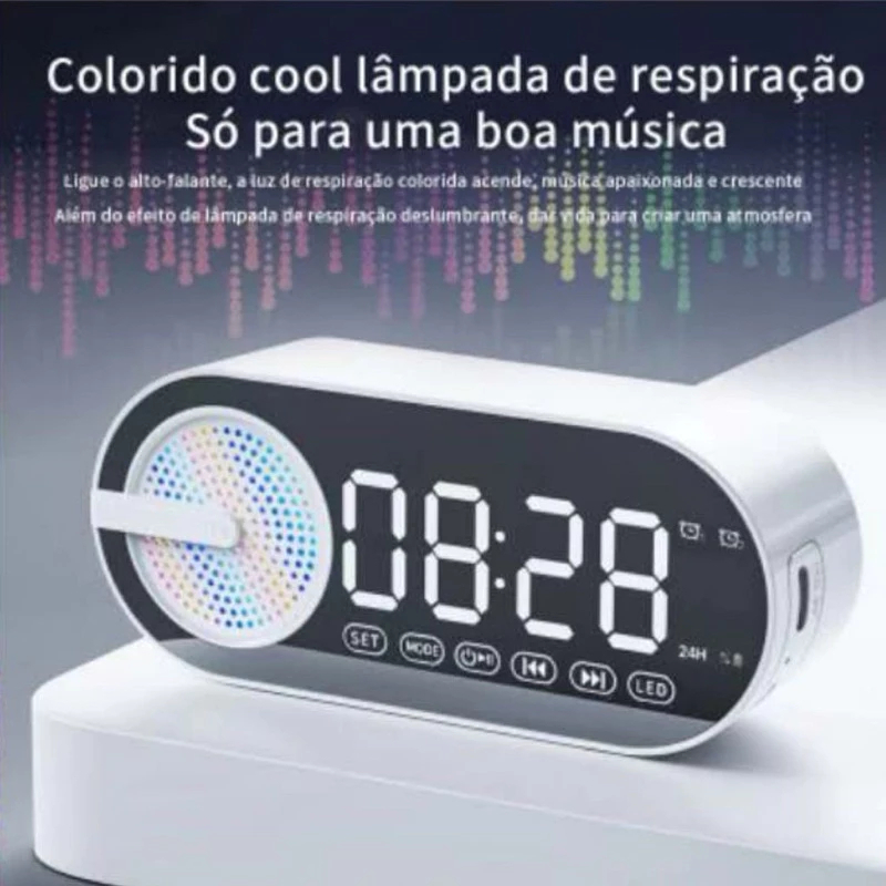 Rádio Retrô Portátil com Caixa de Som e Exibição de Hora Bluetooth - AD-521 Altomex - Panda Geek