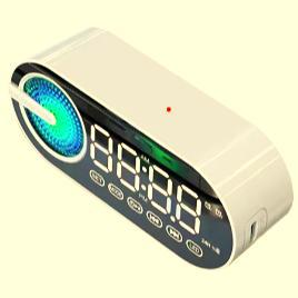 Caixa de Som Retrô com Relógio e Bluetooth