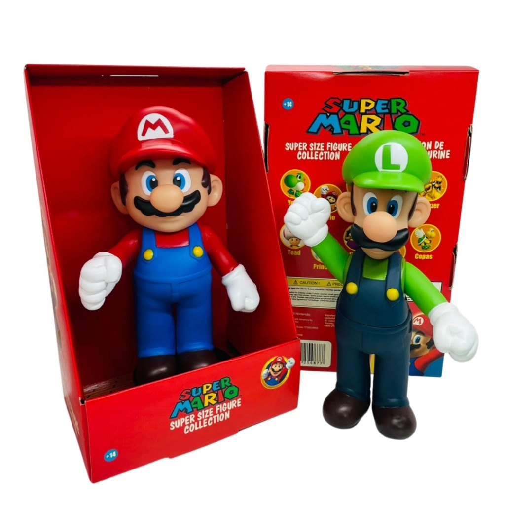 Kit Boneco Mario e Luigi Vinil Collection Brinquedo Jogo 22cm Colecionável Brinquedo
