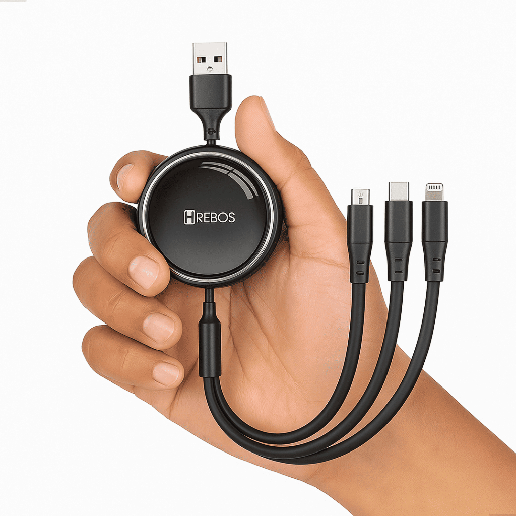 Cabo Carregador Retrátil Multi Usb 3 Em 1
