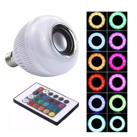 Lâmpada Bluetooth De Led Caixa De Som C Controle Rgb 12W