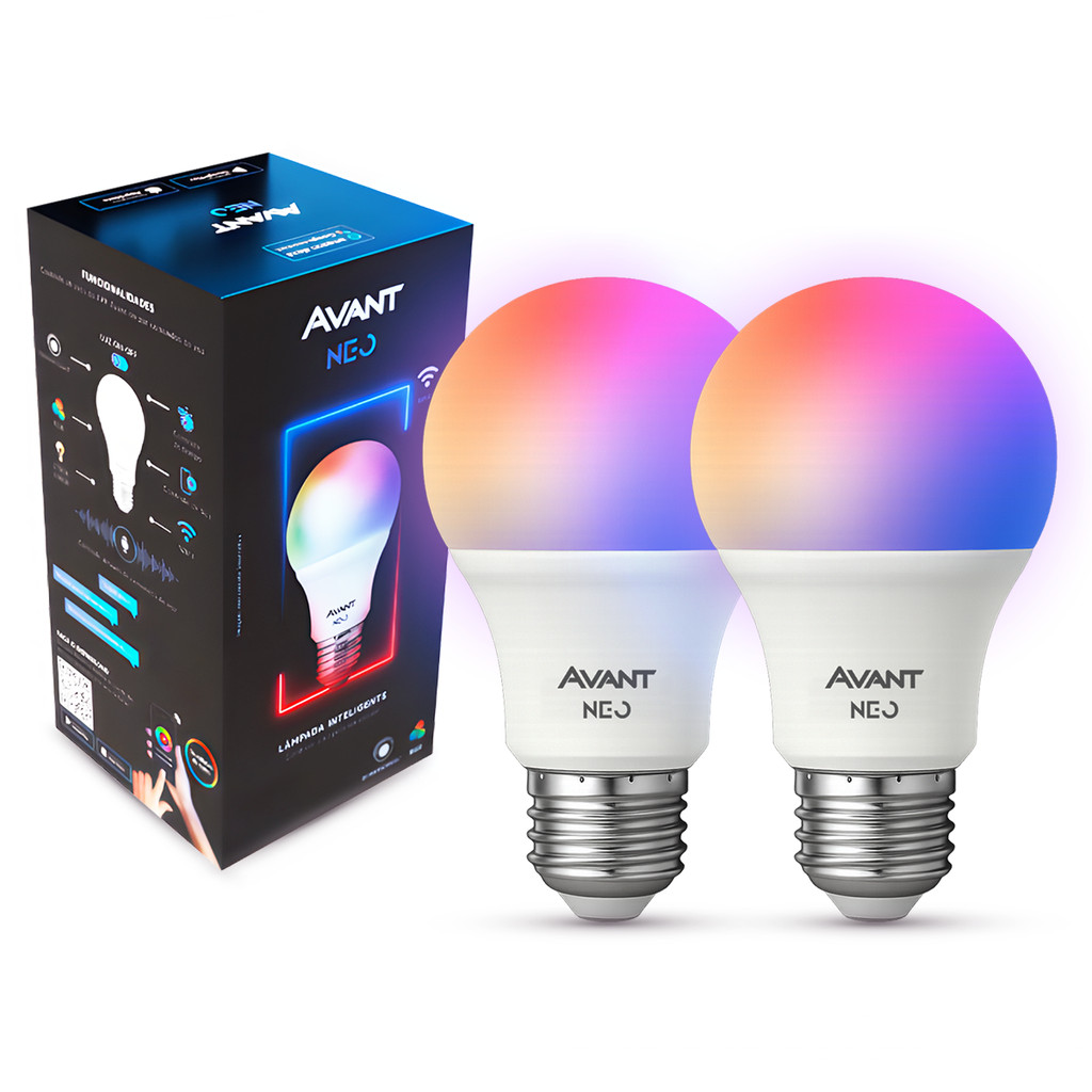 Kit 2 Lampadas Led Smart Inteligente Wi Fi Alexa google 10w RGB E27 110v/220v