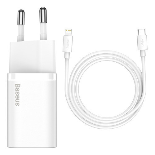 Baseus Carregador De Parede Turbo 20w Tipo-C + Cabo Lightning