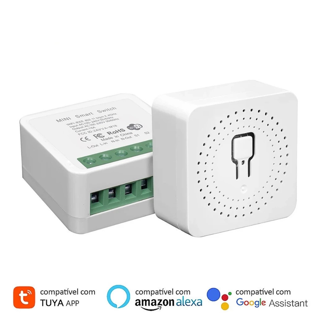 Módulo Interruptor Inteligente Tuya WiFi, Suporta Controle 1 canal,100-240V, Funciona com Alexa, Google Home