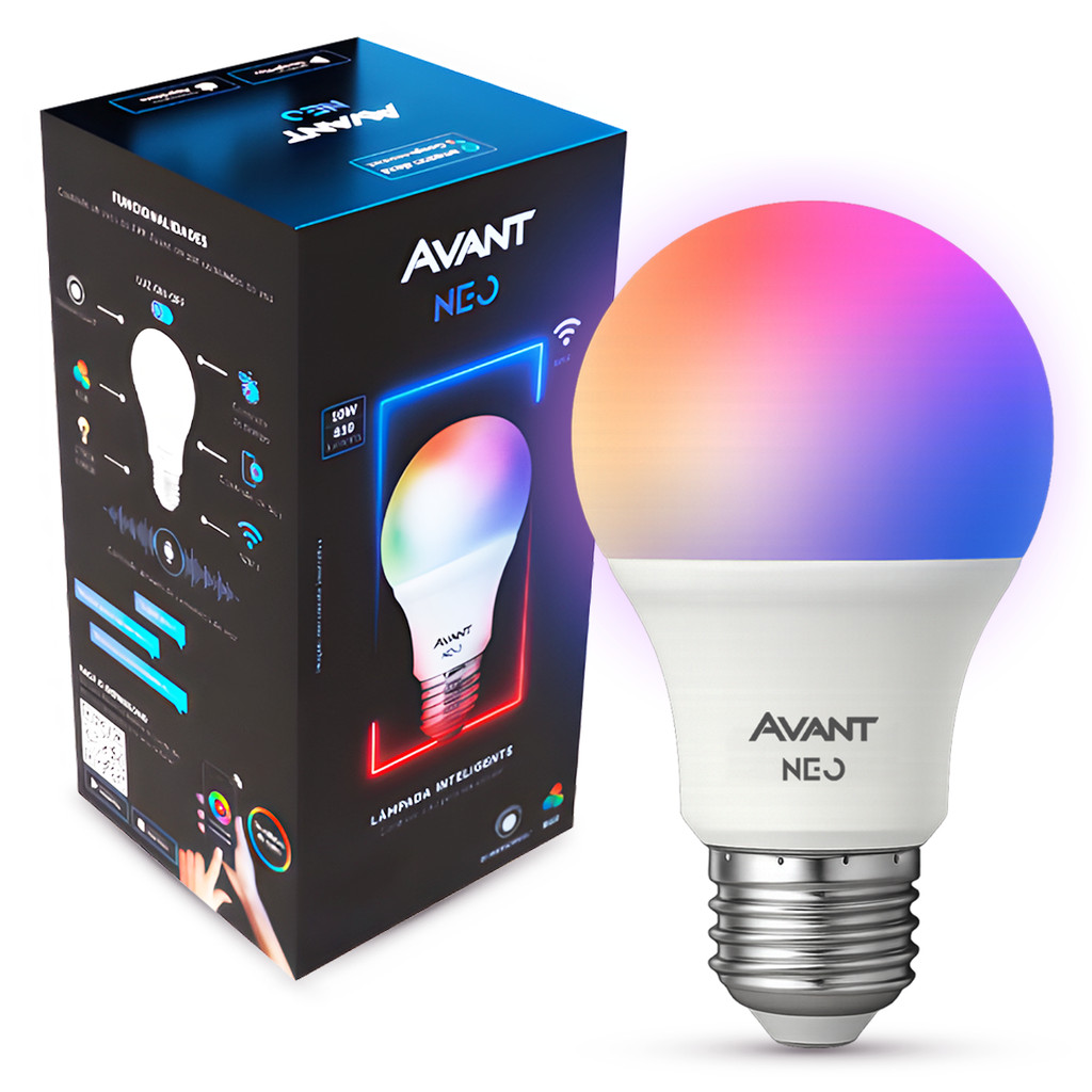 Lâmpadas Led Smart Inteligente Wi Fi Alexa google 10w RGB E27 110v/220v Cod: 290028177 Neo Avant