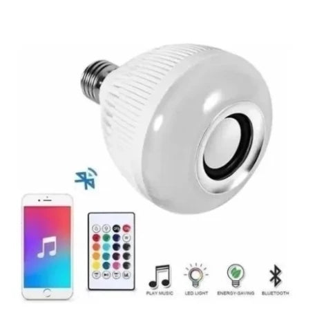 Lâmpada Bluetooth De Led Caixa De Som C Controle Rgb 12W