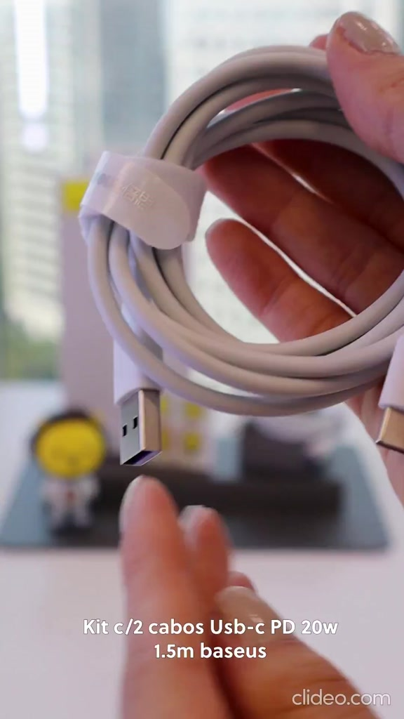 Kit 2 Cabos USB Lightning 2.4A 1,5m Simple Wisdom para iPhone