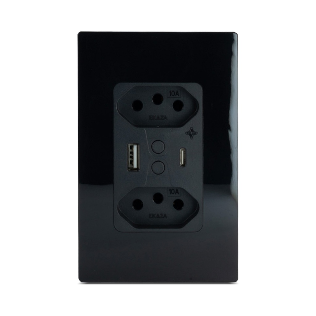 Tomada Dupla Inteligente USB Wi-Fi Bivolt 10A EKAZA