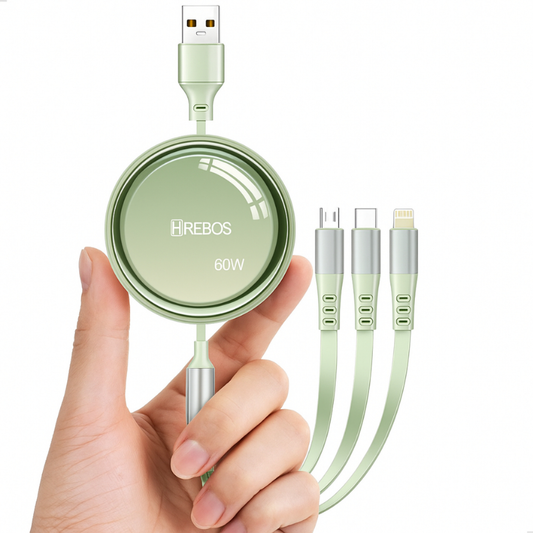 Cabo Carregador Retrátil Multi Usb 3 Em 1