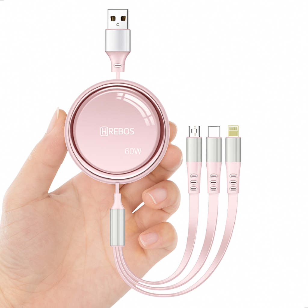 Cabo Carregador Retrátil Multi Usb 3 Em 1