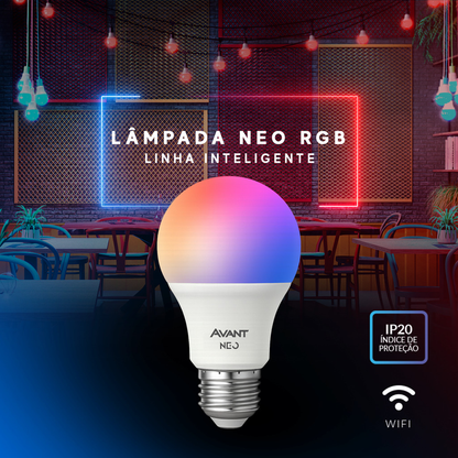 Kit 2 Lampadas Led Smart Inteligente Wi Fi Alexa google 10w RGB E27 110v/220v 