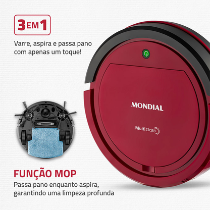 Robô Aspirador de Pó Multi Clean Mondial RB-09