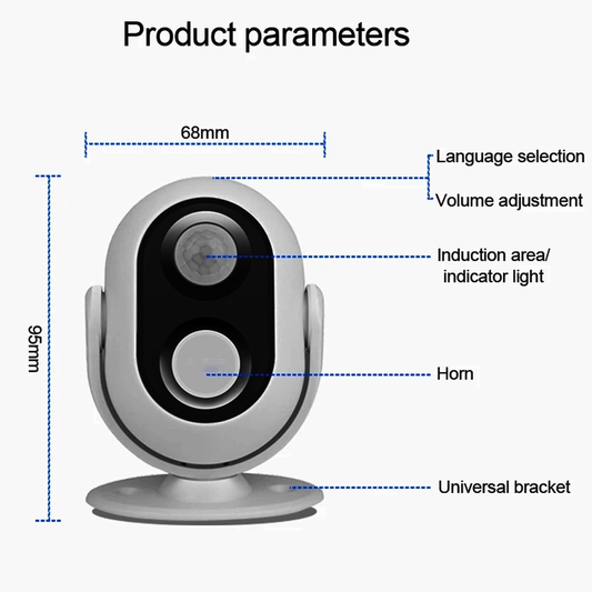 3 em 1 Sensor de Presença Para Lojas Alarme E Anunciador Bem Vindo Premium canaa yl