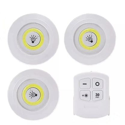 Kit Luminária 3 spots de led sem fio com tecnologia e comandos manual ou por controle remoto