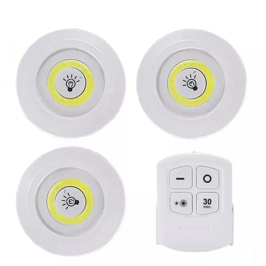 Kit Luminária 3 spots de led sem fio com tecnologia e comandos manual ou por controle remoto