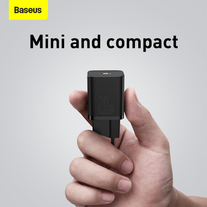 Baseus Carregador De Parede Turbo 20w Tipo-C + Cabo Lightning