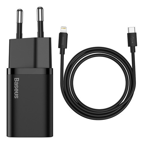 Baseus Carregador De Parede Turbo 20w Tipo-C + Cabo Lightning