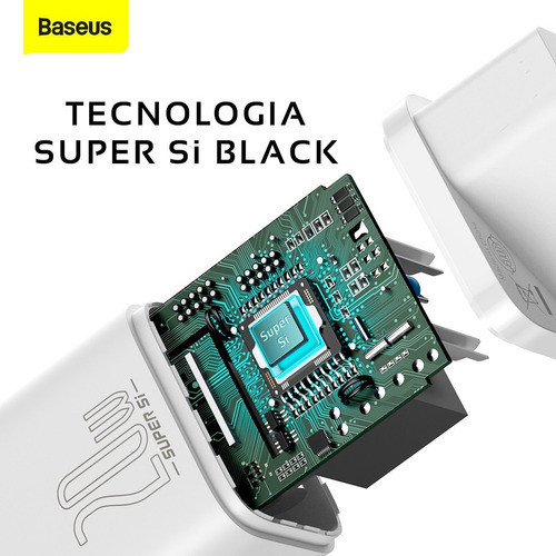 Kit Baseus de Carregador De Parede Turbo 20w Tipo-c + Cabo iPhone