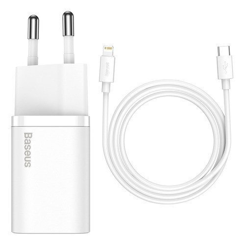  Kit Baseus de Carregador De Parede Turbo 20w Tipo-c + Cabo iPhone 