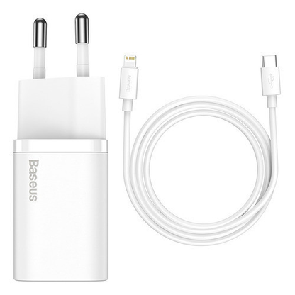 Baseus Carregador De Parede Turbo 20w Tipo-C + Cabo Lightning