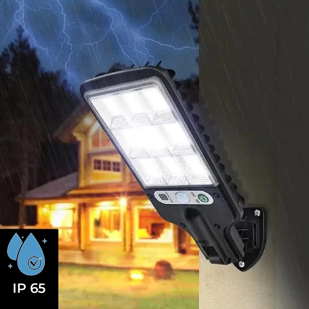 Luminária Pública Luz Solar Externo 108 LEDS Com Controle Remoto Refletor LED Transparente Sensor De Movimento Ajustável