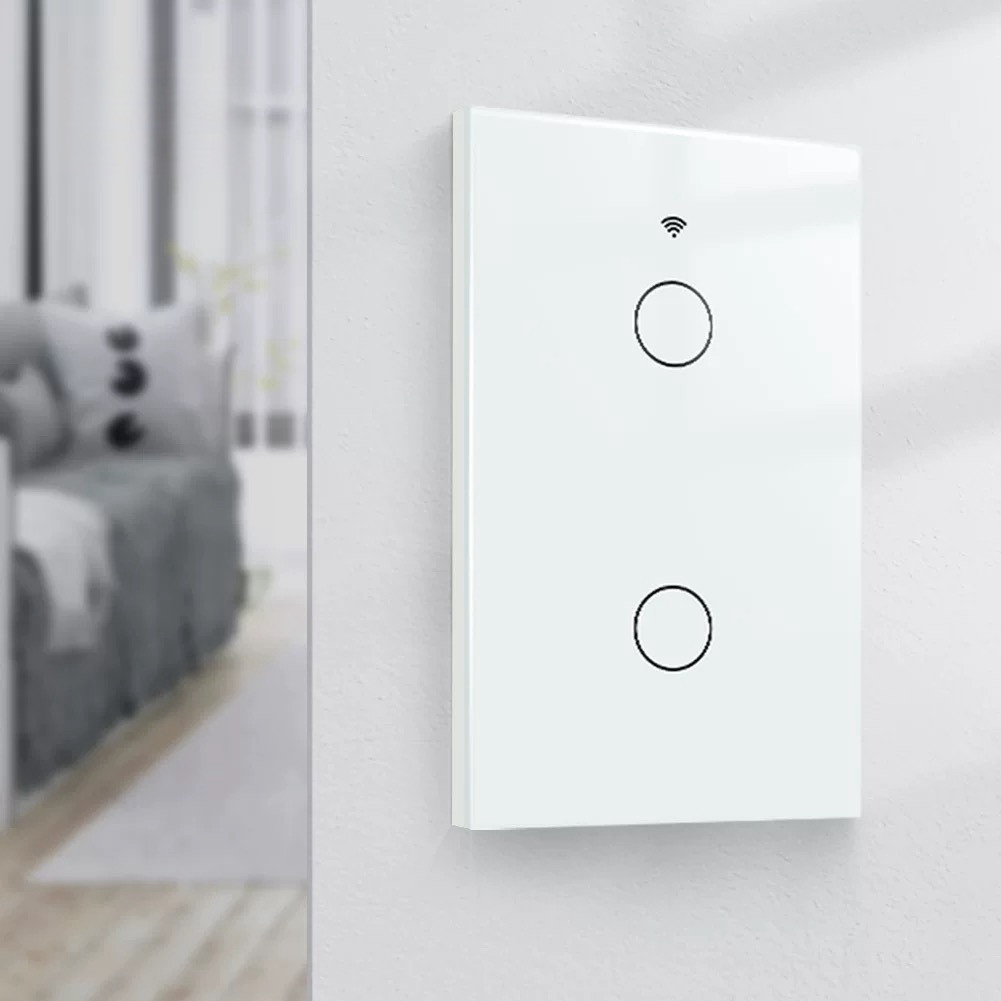 Tuya Smart Wi-Fi Switch 2 botões touch, celular, Alexa ou Google Home ALEX